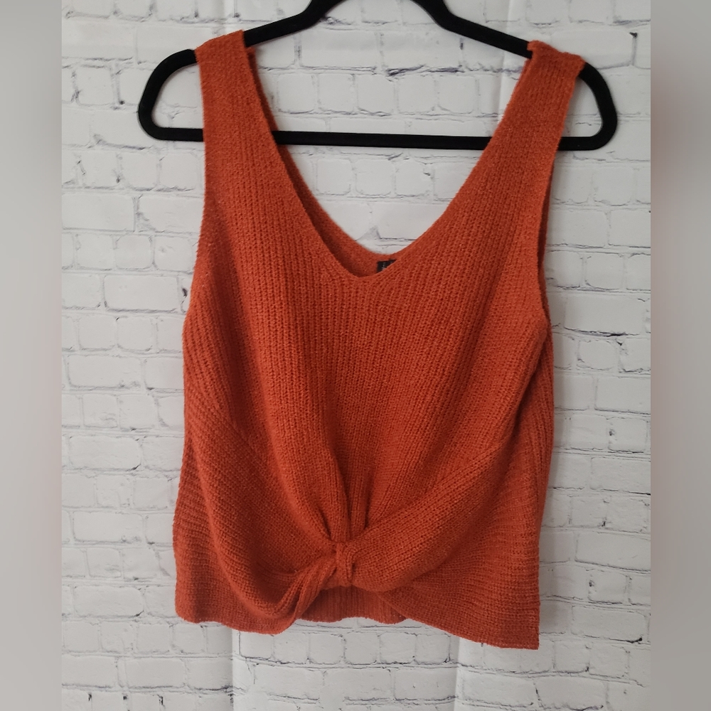 Knit burnt orange sleeveless top
